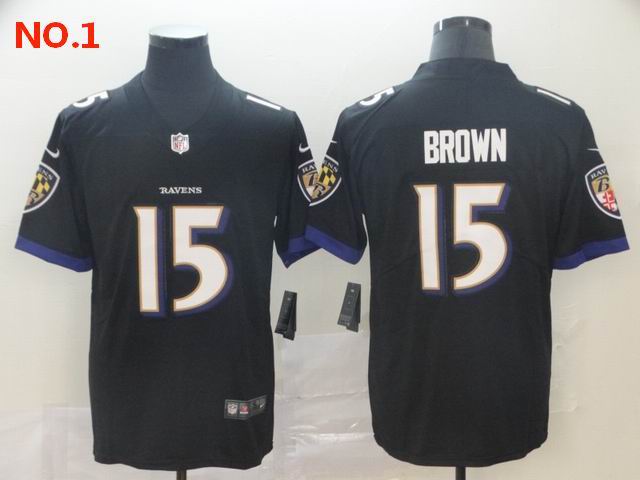 Men's Baltimore Ravens 15 Marquise Brown Jesey NO.1;